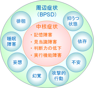 中核症状と周辺症状（BPSD）